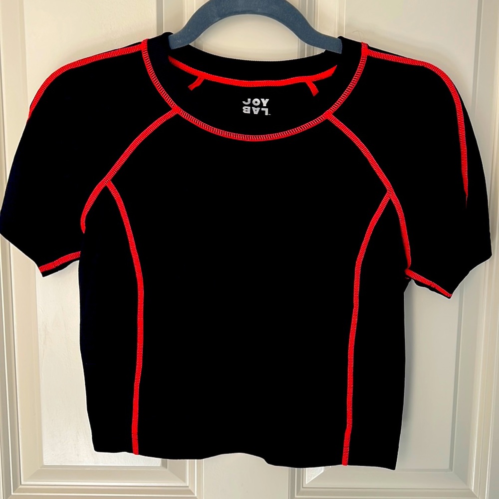 Cropped Spandex Workout Tee